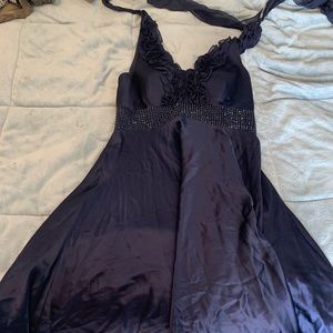 Adrianna Papell Satin Halter Top Dress